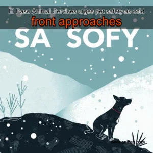 Artistic representation for El Paso Animal Services urges pet safety as cold front approaches