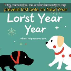 Artistic representation for Pima Animal Care Center asks community to help prevent lost pets on New Year