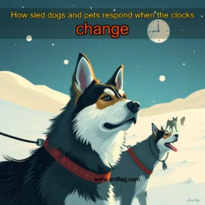 Artistic representation for How sled dogs and pets respond when the clocks change