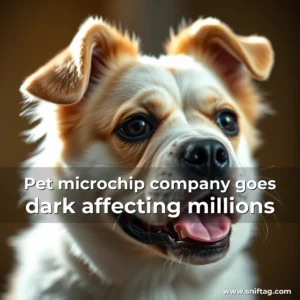 Artistic representation for Pet microchip company goes dark affecting millions
